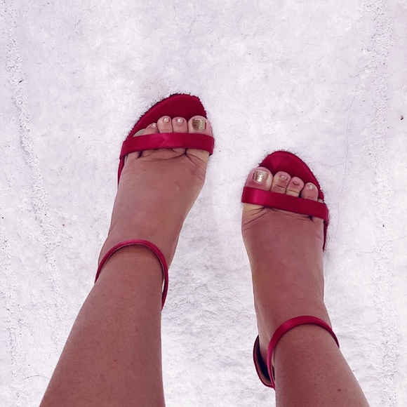 Hot Pink Strappy Open Toe Stilettos - Picture 1 of 9